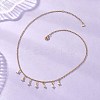 Natural Pearl Rice Pendant Bib Necklaces with 304 Stainless Steel Cable Chains NJEW-JN05944-1