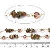 Handmade Brass Glass Square Link Chains CHC-F019-11G-07-3