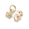 Brass Micro Pave Cubic Zirconia Charms KK-C071-10KCG-2
