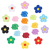 40Pcs 20 Styles Rose Shape & 5-Petal Flower Computerized Embroidery Cloth Iron on/Sew on Patches DIY-AR0003-12-1