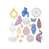 Stainless Steel Etched Metal Embellishments Pendants STAS-XCP0001-80-1