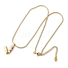 304 Stainless Steel & Glass Pearl Heart Pendant Necklaces for Women NJEW-U045-05G-2
