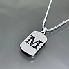 Rectangle with Laser Cut Letter 201 Stainless Steel Initial Pendant Necklaces WGA5E8C-13-1