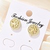 Brass Micro Pave Clear Cubic Zirconia Stud Earrings EJEW-P303-01B-G-1