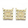 Brass Micro Pave Clear Cubic Zirconia Pendant Link ZIRC-S067-132-NF-1