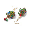 Glass Seed Beaded Dangle Earrings EJEW-MZ00170-4