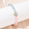 Natural Mixed Stone with Brass Round & Prism Beaded Bracelets for Women BJEW-G752-01G-5