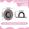 12Pcs 4 Colors Zinc Alloy Hook Hanger AJEW-DR0002-13-2