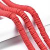 Flat Round Handmade Polymer Clay Beads CLAY-R067-12mm-30-5