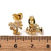 Brass Micro Pave Clear Cubic Zirconia Stud Earrings EJEW-D328-04G-05-5