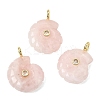 Natural Rose Quartz Carved Pendants X-G-C282-01K-1