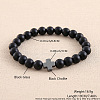 Glass Round Beaded Stretch Bracelets for Men Women OI3299-3-1