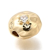 Brass Micro Pave Clear Cubic Zirconia Beads KK-U061-15A-G-2