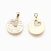 Brass Micro Pave Cubic Zirconia Pendants X-ZIRC-R015-56G-2