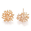 Brass Stud Earring Findings X-KK-T038-494G-2