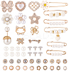 Alloy Safety Pin Brooch AJEW-SP0002-13-1