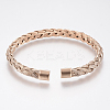 304 Stainless Steel Cuff Bangles Torque Bangles BJEW-H570-27RG-2
