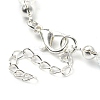 Flower Glass Beaded Link Bracelet with Alloy Clasps for Women BJEW-TA00310-01-3