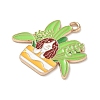 Small Potted Plant with Dog Alloy Enamel Pendants LS-ENAM-I083-01KCG-03-2