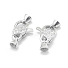 Rhodium Plated 925 Sterling Silver Lobster Claw Clasps STER-L055-063P-3