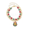 5Pcs 5 Styles Christmas Alloy Enamel Multi-strand Bracelets for Women BJEW-JB12079-3