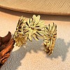 304 Stainless Steel Cuff Bangles for Women BJEW-D363-04A-G-1