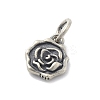 925 Sterling Silver Flower Charms with Jump Rings and 925 Stamp STER-M021-02AS-02-2