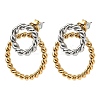 304 Stainless Steel Twised Ring Stud Earrings EJEW-K268-57G-4