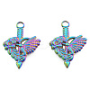 Rack Plating 201 Stainless Steel Pendant Rhinestone Settings STAS-N098-245M-3