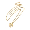 Brass Micro Pave Clear Cubic Zirconia Heart Pendant Necklaces for Women LS-NJEW-K381-05G-2