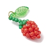 Glass Seed Beaded Rose Pendants PALLOY-MZ00627-04-3