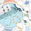4Pcs 4 Style Natural Shell & Synthetic Turquoise Braided Bead Bracelets BJEW-SC0001-54-3