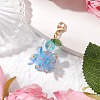 Flower Synthetic Moonstone & Glass Pendant Decorations HJEW-TA00337-02-1