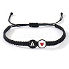 304 Stainless Steel Alphabet Beads Braided Bead Bracelets RY3090-27-1