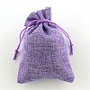 Polyester Imitation Burlap Packing Pouches Drawstring Bags ABAG-R004-18x13cm-08-1