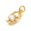 Rack Plating Brass Micro Pave Cubic Zirconia Charms KK-I716-25G-01-2