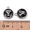 Platinum Plated Alloy Charms X-ENAM-S118-02Y-P-3