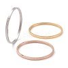 3Pcs 3 Color 304 Stainless Steel Grooved Bangles Set BJEW-F464-10-1