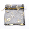 Gold Stamping Butterfly Rectangle Organza Gift Bags X-OP-L006B-02-2