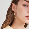 Clear Cubic Zirconia Moon and Star Dangle Leverback Earrings EJEW-SW00011-09-3
