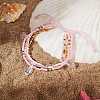 Sparkling Glass Seed Beads 5 Layered Anklet AJEW-SW00006-02-3