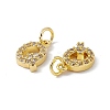 Real 18K Gold Plated Brass Micro Pave Clear Cubic Zirconia Charms KK-E068-VB452-Q-3