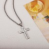 Titanium Steel Cross with Philippians 4:13 Pendant Necklace JN1050A-2