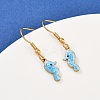 Ocean Series 304 Stainless Steel Enamel Dangle Earrings LS-EJEW-K017-01B-G-2