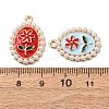 Alloy with Enamel and ABS Plastic Imitation Pearl Pendants FIND-Z111-06G-3