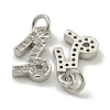 Rack Plating Brass Micro Pave Cubic Zirconia Pendants KK-K386-02L-P-2