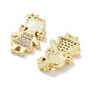 Brass Micro Pave Clear Cubic Zirconia Pendants KK-L213-043G-02-2