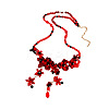 Glass with Acrylic Flower Tassel Waist Belly Chains for Women FS-WG85543-01-5