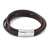 Leather Cord Multi-strand Bracelets BJEW-K141-29B-2