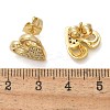 Valentine's Day Heart Brass Micro Pave Clear Cubic Zirconia Stud Earrings EJEW-D305-22G-04-4